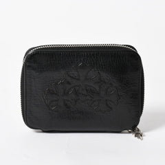 極美品 CHROME HEARTS クロムハーツ クロスパッチ BABY BANK ROBBER 3セメタリー レザー ベイビー ウォレット 財布 CHクロス装飾 中古 4a005609