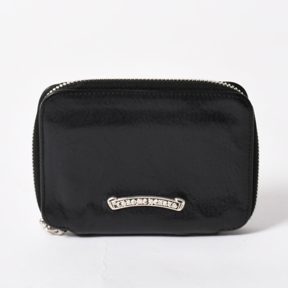極美品 CHROME HEARTS クロムハーツ クロスパッチ BABY BANK ROBBER 3セメタリー レザー ベイビー ウォレット 財布 CHクロス装飾 中古 4a005609