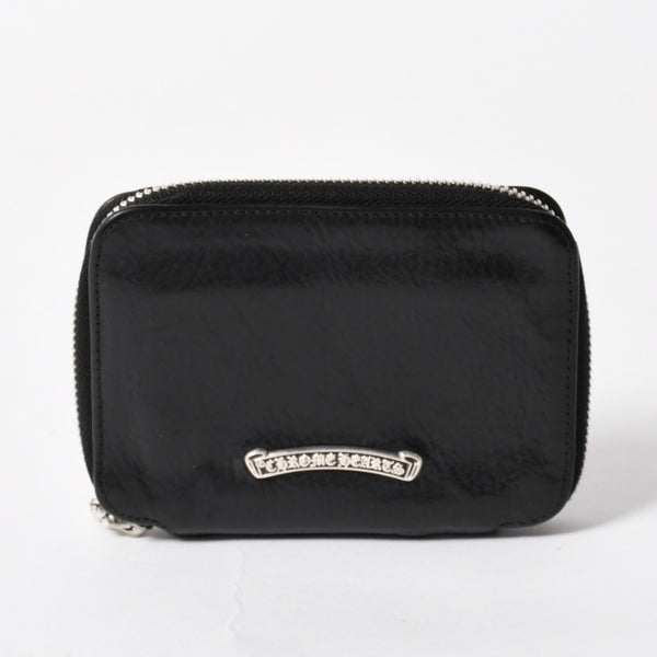 極美品 CHROME HEARTS クロムハーツ クロスパッチ BABY BANK ROBBER 3セメタリー レザー ベイビー ウォレット 財布 CHクロス装飾 中古 4a005609
