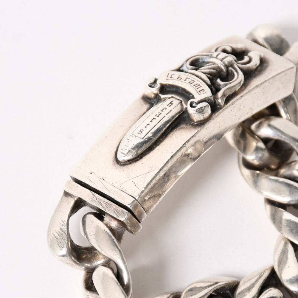 Very Good Condition CHROME HEARTS ID Bracelet Dagger 11 Links 111.0g Silver 925 Used 4a005595