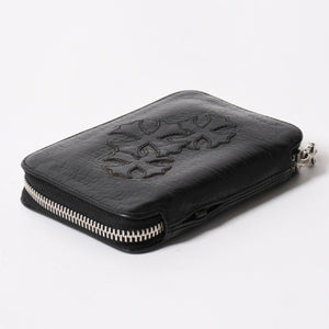 極美品 CHROME HEARTS クロムハーツ クロスパッチ BABY BANK ROBBER 3セメタリー レザー ベイビー ウォレット 財布 CHクロス装飾 中古 4a005609