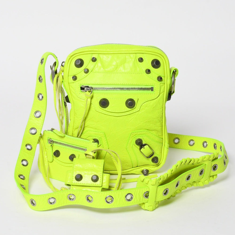 極美品 BALENCIAGA バレンシアガ ル・カゴール クロスボディバッグ ショルダーバッグ イエロー グリーン 719065 中古 4a005101