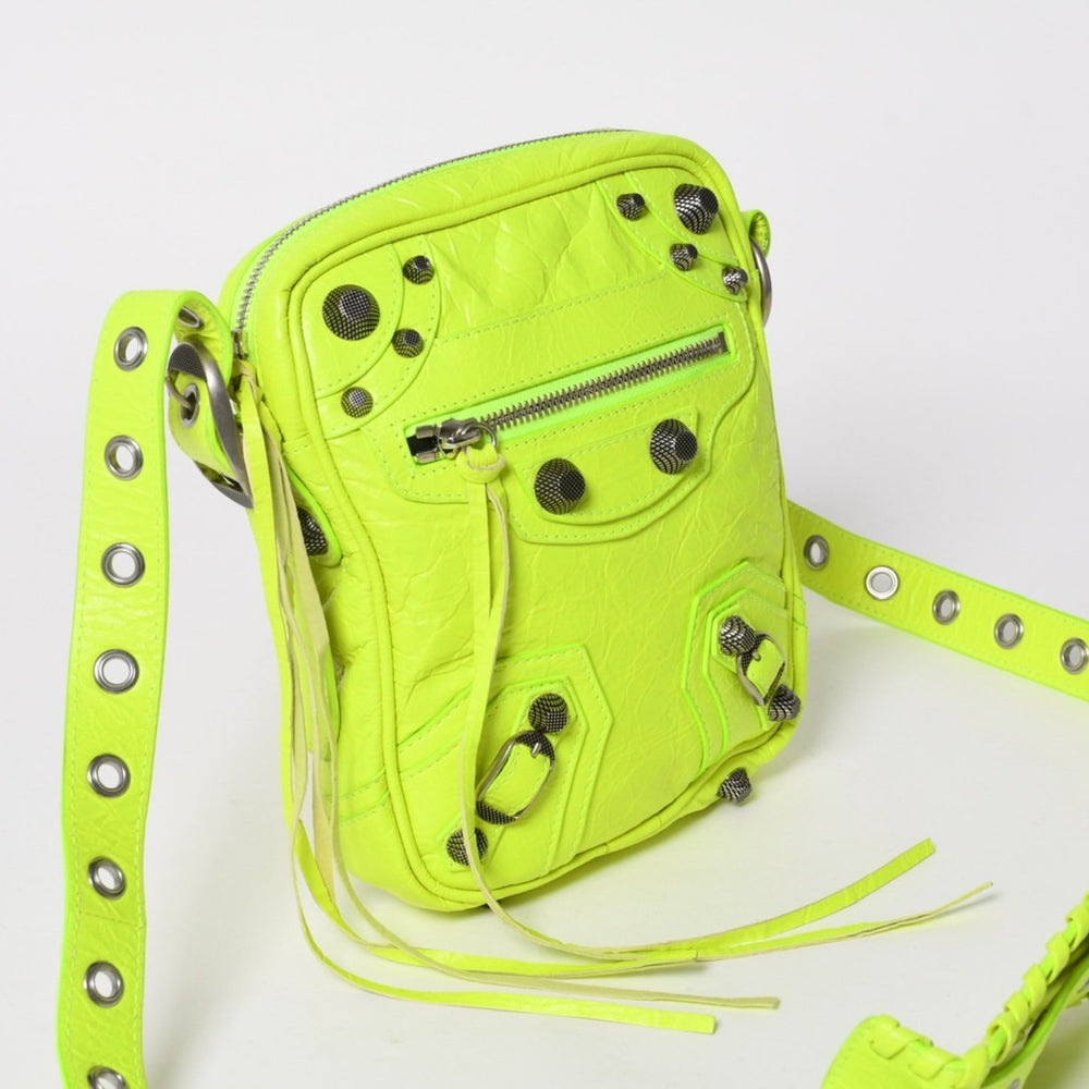 極美品 BALENCIAGA バレンシアガ ル・カゴール クロスボディバッグ ショルダーバッグ イエロー グリーン 719065 中古 4a005101