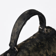 Load image into Gallery viewer, 極美品 CHROME HEARTS クロムハーツ GROW UP グロウアップ 2WAYバッグ スモールCHクロス シルバー925 ハラコ ブラック 中古 4a005574