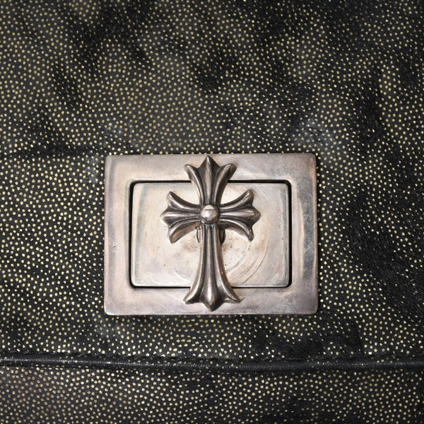Very Good Condition CHROME HEARTS GROW UP 2WAY Bag Small CH Cross Silver 925 Harako Black Used 4a005574