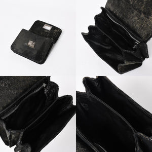 Very Good Condition CHROME HEARTS GROW UP 2WAY Bag Small CH Cross Silver 925 Harako Black Used 4a005574
