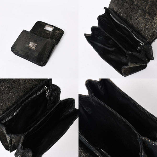 Very Good Condition CHROME HEARTS GROW UP 2WAY Bag Small CH Cross Silver 925 Harako Black Used 4a005574