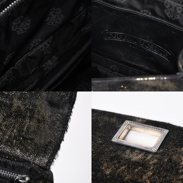 Very Good Condition CHROME HEARTS GROW UP 2WAY Bag Small CH Cross Silver 925 Harako Black Used 4a005574