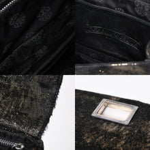 Load image into Gallery viewer, 極美品 CHROME HEARTS クロムハーツ GROW UP グロウアップ 2WAYバッグ スモールCHクロス シルバー925 ハラコ ブラック 中古 4a005574