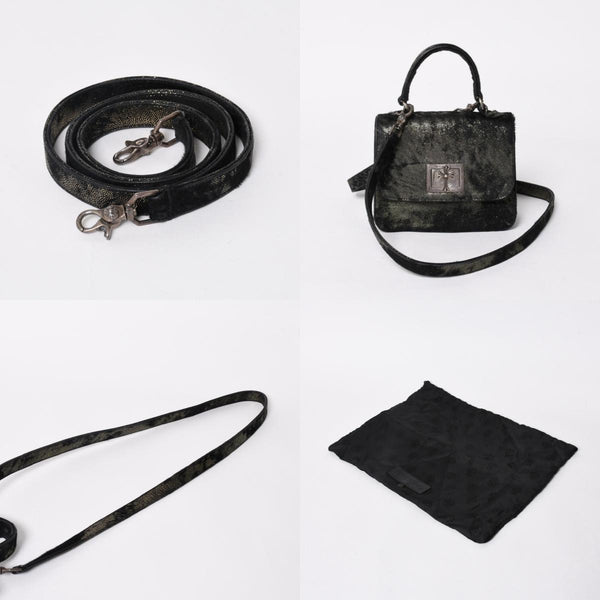Very Good Condition CHROME HEARTS GROW UP 2WAY Bag Small CH Cross Silver 925 Harako Black Used 4a005574