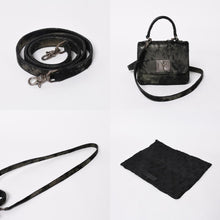 Load image into Gallery viewer, 極美品 CHROME HEARTS クロムハーツ GROW UP グロウアップ 2WAYバッグ スモールCHクロス シルバー925 ハラコ ブラック 中古 4a005574