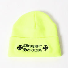 Load image into Gallery viewer, 新品同様品 CHROME HEARTS クロムハーツ WATCH CAP ロゴ刺繍 ビーニー ニットキャップ イエロー サイズOS 中古 4a005581