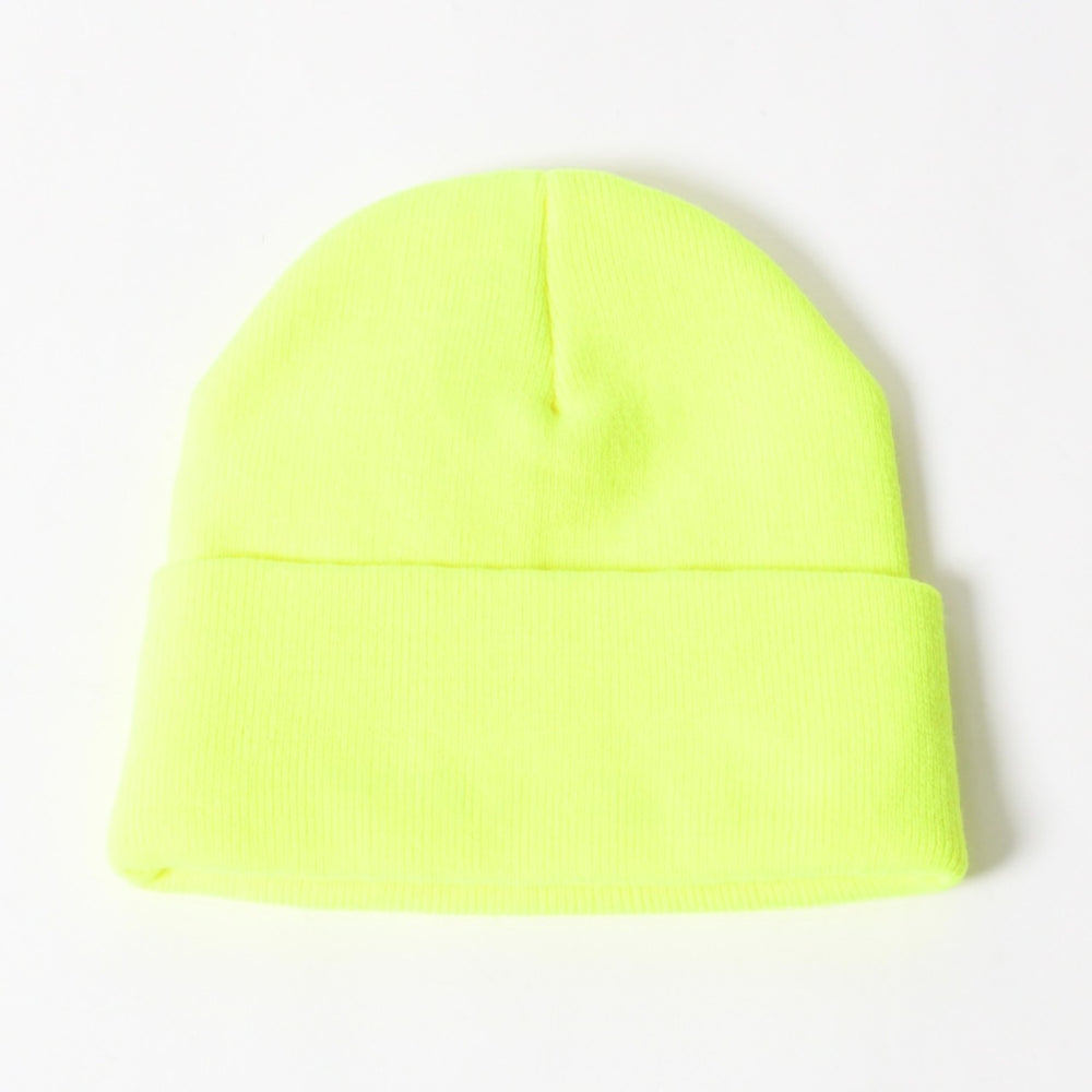 Like New CHROME HEARTS WATCH CAP Logo Embroidery Beanie Knit Cap Yellow Size OS Used 4a005581