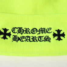 Load image into Gallery viewer, 新品同様品 CHROME HEARTS クロムハーツ WATCH CAP ロゴ刺繍 ビーニー ニットキャップ イエロー サイズOS 中古 4a005581