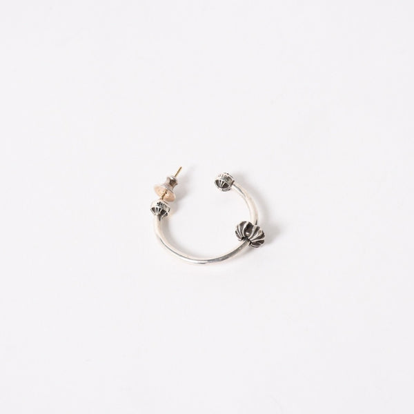 極美品 CHROME HEARTS クロムハーツ SPINNER HOOP MINI CH スピナー フープミニ ピアス シルバー925 3.6g 中古 4a005580