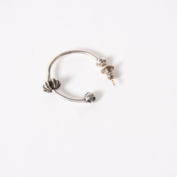 極美品 CHROME HEARTS クロムハーツ SPINNER HOOP MINI CH スピナー フープミニ ピアス シルバー925 3.6g 中古 4a005580