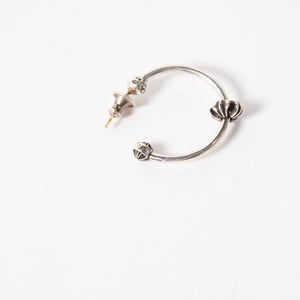 極美品 CHROME HEARTS クロムハーツ SPINNER HOOP MINI CH スピナー フープミニ ピアス シルバー925 3.6g 中古 4a005580