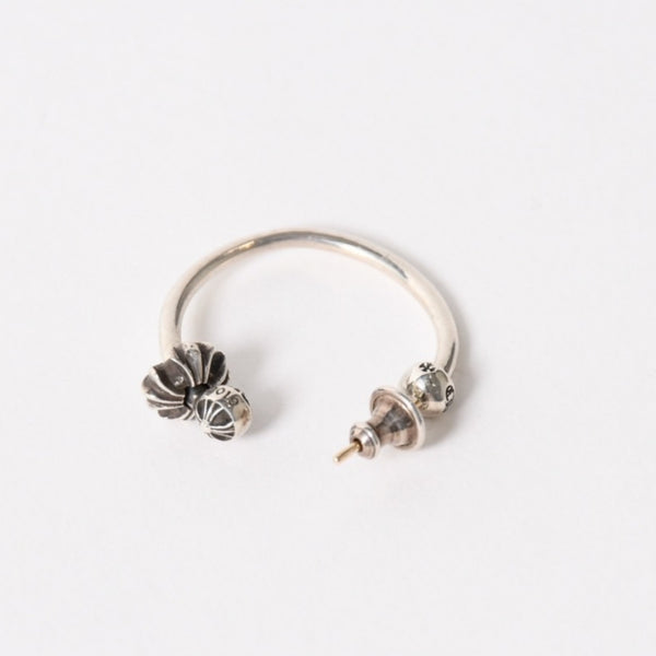 極美品 CHROME HEARTS クロムハーツ SPINNER HOOP MINI CH スピナー フープミニ ピアス シルバー925 3.6g 中古 4a005580