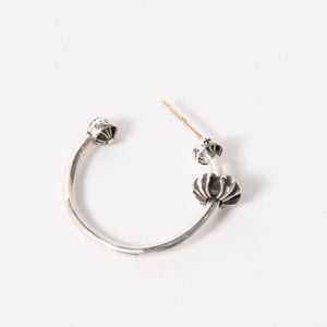 極美品 CHROME HEARTS クロムハーツ SPINNER HOOP MINI CH スピナー フープミニ ピアス シルバー925 3.6g 中古 4a005580
