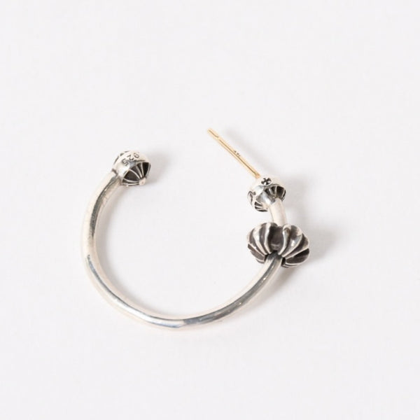 極美品 CHROME HEARTS クロムハーツ SPINNER HOOP MINI CH スピナー フープミニ ピアス シルバー925 3.6g 中古 4a005580