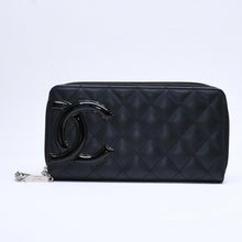 将图片加载到图库查看器，新品同様 CHANEL シャネル カンボンライン ラウンドジップ ウォレット 長財布 A50078 19番台 カーフスキン ブラック シルバー金具 中古 4a005664