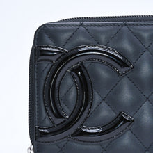 将图片加载到图库查看器，新品同様 CHANEL シャネル カンボンライン ラウンドジップ ウォレット 長財布 A50078 19番台 カーフスキン ブラック シルバー金具 中古 4a005664