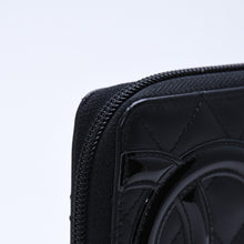 将图片加载到图库查看器，新品同様 CHANEL シャネル カンボンライン ラウンドジップ ウォレット 長財布 A50078 19番台 カーフスキン ブラック シルバー金具 中古 4a005664