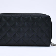 将图片加载到图库查看器，新品同様 CHANEL シャネル カンボンライン ラウンドジップ ウォレット 長財布 A50078 19番台 カーフスキン ブラック シルバー金具 中古 4a005664