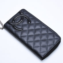 将图片加载到图库查看器，新品同様 CHANEL シャネル カンボンライン ラウンドジップ ウォレット 長財布 A50078 19番台 カーフスキン ブラック シルバー金具 中古 4a005664
