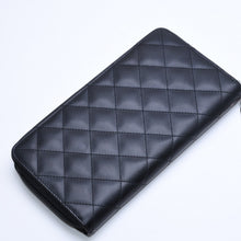 将图片加载到图库查看器，新品同様 CHANEL シャネル カンボンライン ラウンドジップ ウォレット 長財布 A50078 19番台 カーフスキン ブラック シルバー金具 中古 4a005664