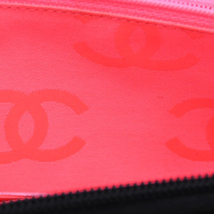 Like new CHANEL Cambon Line Round Zip Wallet Long Wallet A50078 19th Calfskin Black Silver Hardware Used 4a005664
