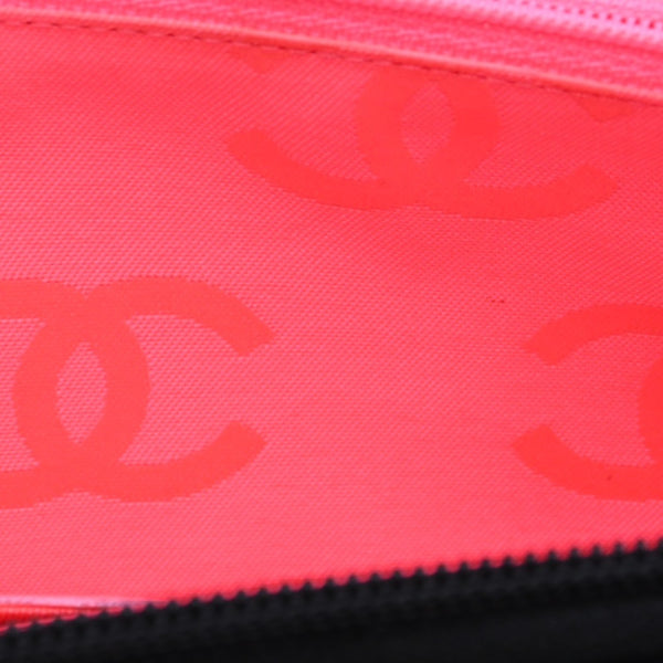 Like new CHANEL Cambon Line Round Zip Wallet Long Wallet A50078 19th Calfskin Black Silver Hardware Used 4a005664