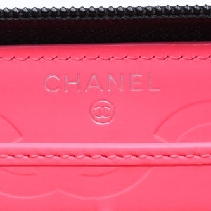 Like new CHANEL Cambon Line Round Zip Wallet Long Wallet A50078 19th Calfskin Black Silver Hardware Used 4a005664