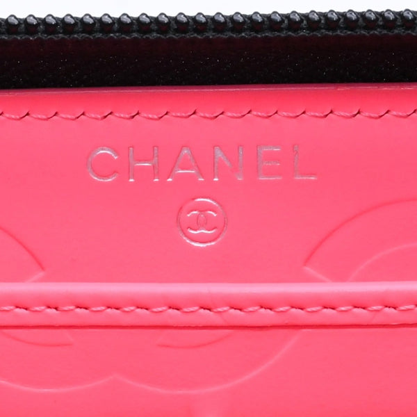 Like new CHANEL Cambon Line Round Zip Wallet Long Wallet A50078 19th Calfskin Black Silver Hardware Used 4a005664