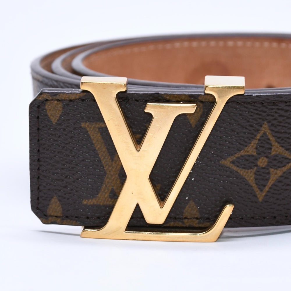 LOUIS VUITTON ルイヴィトン サンクチュール ベルト LVイニシャル モノグラム 38/95 M9608 ゴールド金具 美品 中古 4a005457