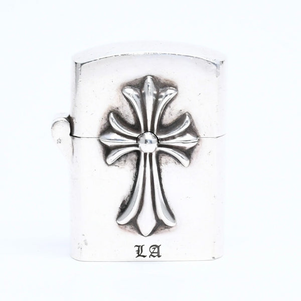 CHROME HEARTS クロムハーツ ZIPPO LIGHTERZ V4 V4 スモールCHクロス ジッポライター LA限定 重量約137.75g シルバー 美品 中古 4a005772