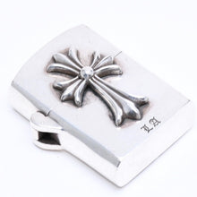 将图片加载到图库查看器，CHROME HEARTS クロムハーツ ZIPPO LIGHTERZ V4 V4 スモールCHクロス ジッポライター LA限定 重量約137.75g シルバー 美品 中古 4a005772