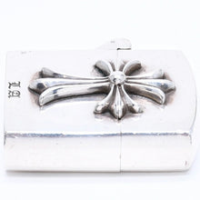 将图片加载到图库查看器，CHROME HEARTS クロムハーツ ZIPPO LIGHTERZ V4 V4 スモールCHクロス ジッポライター LA限定 重量約137.75g シルバー 美品 中古 4a005772