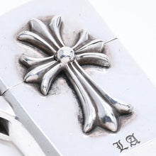 将图片加载到图库查看器，CHROME HEARTS クロムハーツ ZIPPO LIGHTERZ V4 V4 スモールCHクロス ジッポライター LA限定 重量約137.75g シルバー 美品 中古 4a005772
