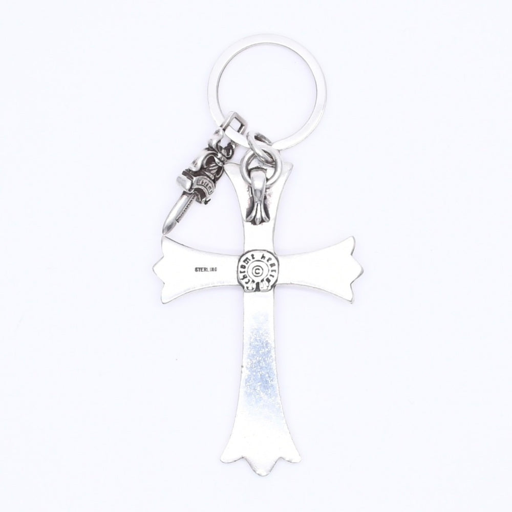 CHROME HEARTS クロムハーツ CH CRS LG & No5 DGGR ラージクロス #5ダガー キーリング 重量約53.95g 美品 中古 4a005767