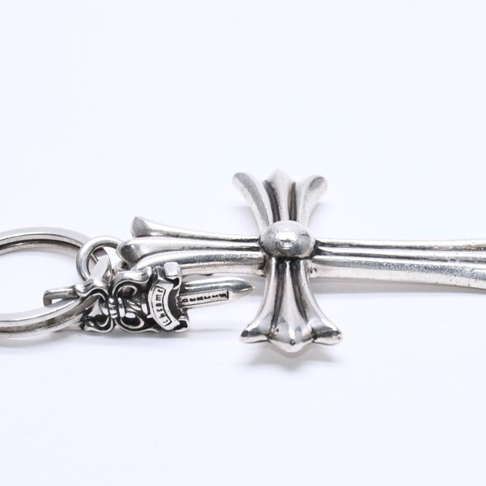 CHROME HEARTS クロムハーツ CH CRS LG & No5 DGGR ラージクロス #5ダガー キーリング 重量約53.95g 美品 中古 4a005767
