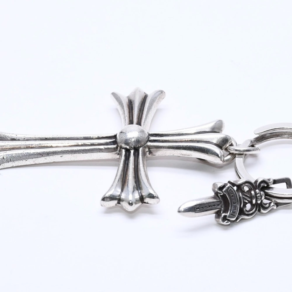 CHROME HEARTS クロムハーツ CH CRS LG & No5 DGGR ラージクロス #5ダガー キーリング 重量約53.95g 美品 中古 4a005767