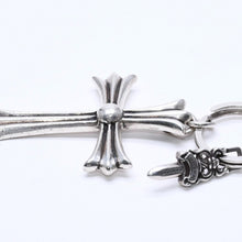 将图片加载到图库查看器，CHROME HEARTS クロムハーツ CH CRS LG &amp; No5 DGGR ラージクロス #5ダガー キーリング 重量約53.95g 美品 中古 4a005767