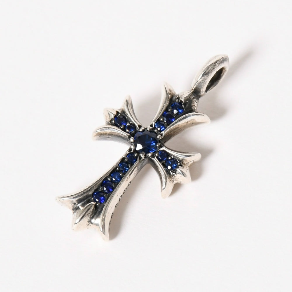 Very good condition CHROME HEARTS TNY CRSF P/SAP Tiny Fat Cross Pave Sapphire Charm Weight approx. 6.14g Silver 925 Used 4a005599