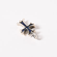 将图片加载到图库查看器，極美品 CHROME HEARTS クロムハーツ TNY CRSF P/SAP タイニーファットクロス パヴェサファイア チャーム 重量約6.14g シルバー925 中古 4a005599