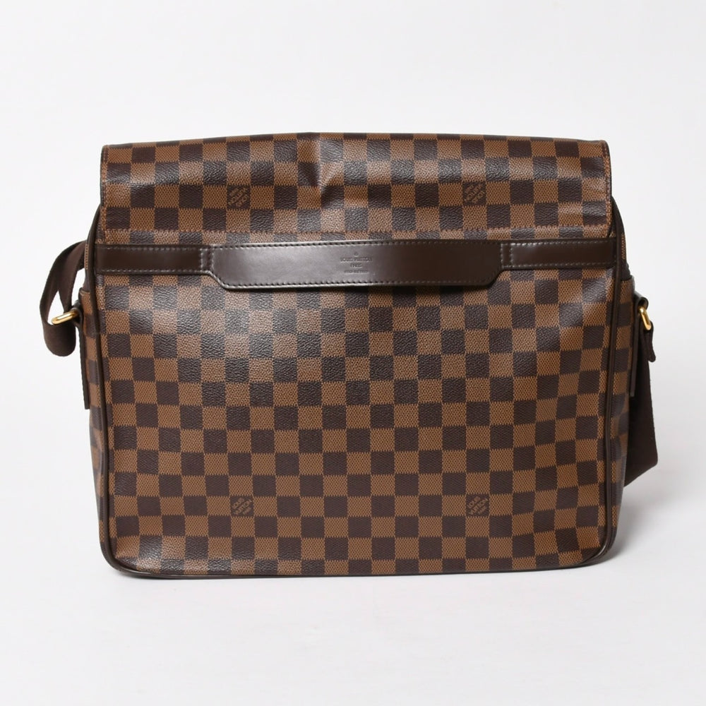 Very Good Condition LOUIS VUITTON Shelton MM N41149 Damier Graphite Shoulder Bag PVC Leather Brown Gold Hardware Used 4a005627