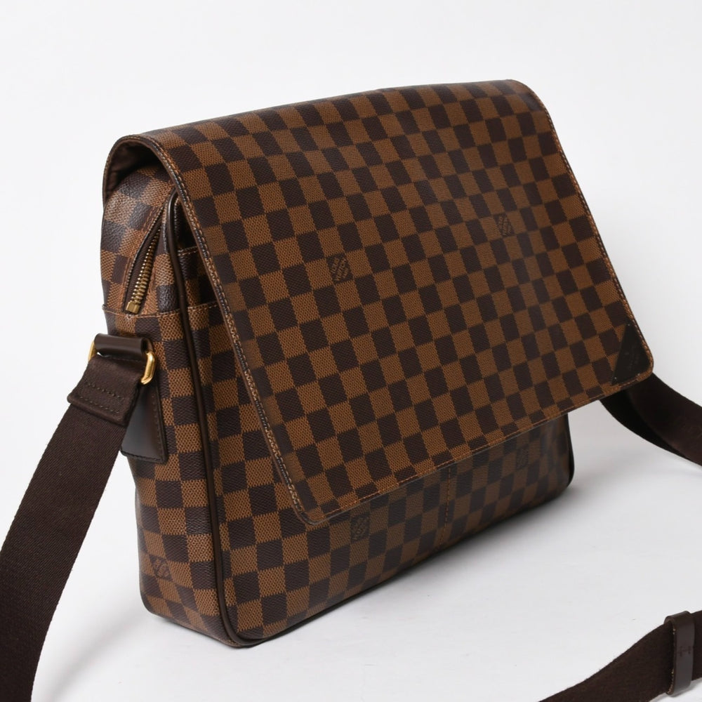 極美品 LOUIS VUITTON ルイヴィトン シェルトンMM N41149 ダミエグラフィット ショルダーバッグ PVC レザー ブラウン ゴールド金具 中古 4a005627