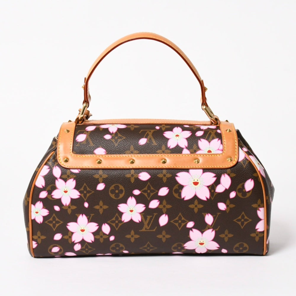 Very Good Condition LOUIS VUITTON Sack Retro PM Handbag M92012 Monogram Cherry Blossom Brown Pink Used 4a005467
