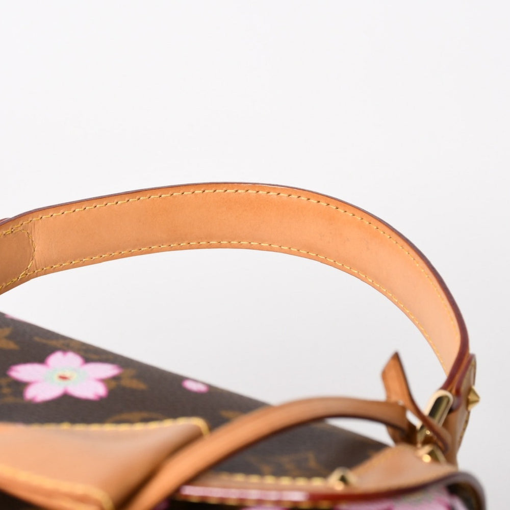 極美品 LOUIS VUITTON ルイヴィトン サック レトロ PM ハンドバッグ M92012 モノグラム チェリーブロッサム ブラウン ピンク 中古 4a005467