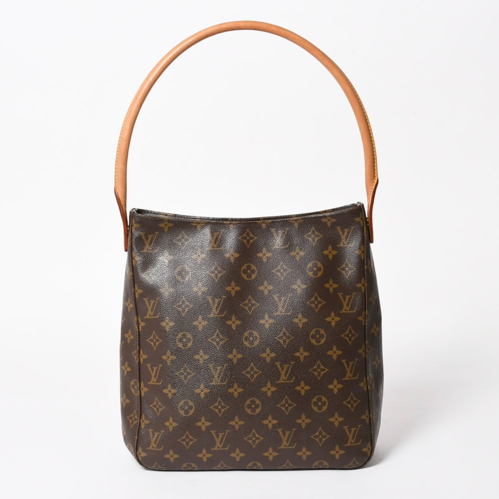 LOUIS VUITTON ルイヴィトン ルーピングGM ワンショルダーバッグ M51145 モノグラム PVC レザー ブラウン ゴールド金具 美品 中古 4a005672